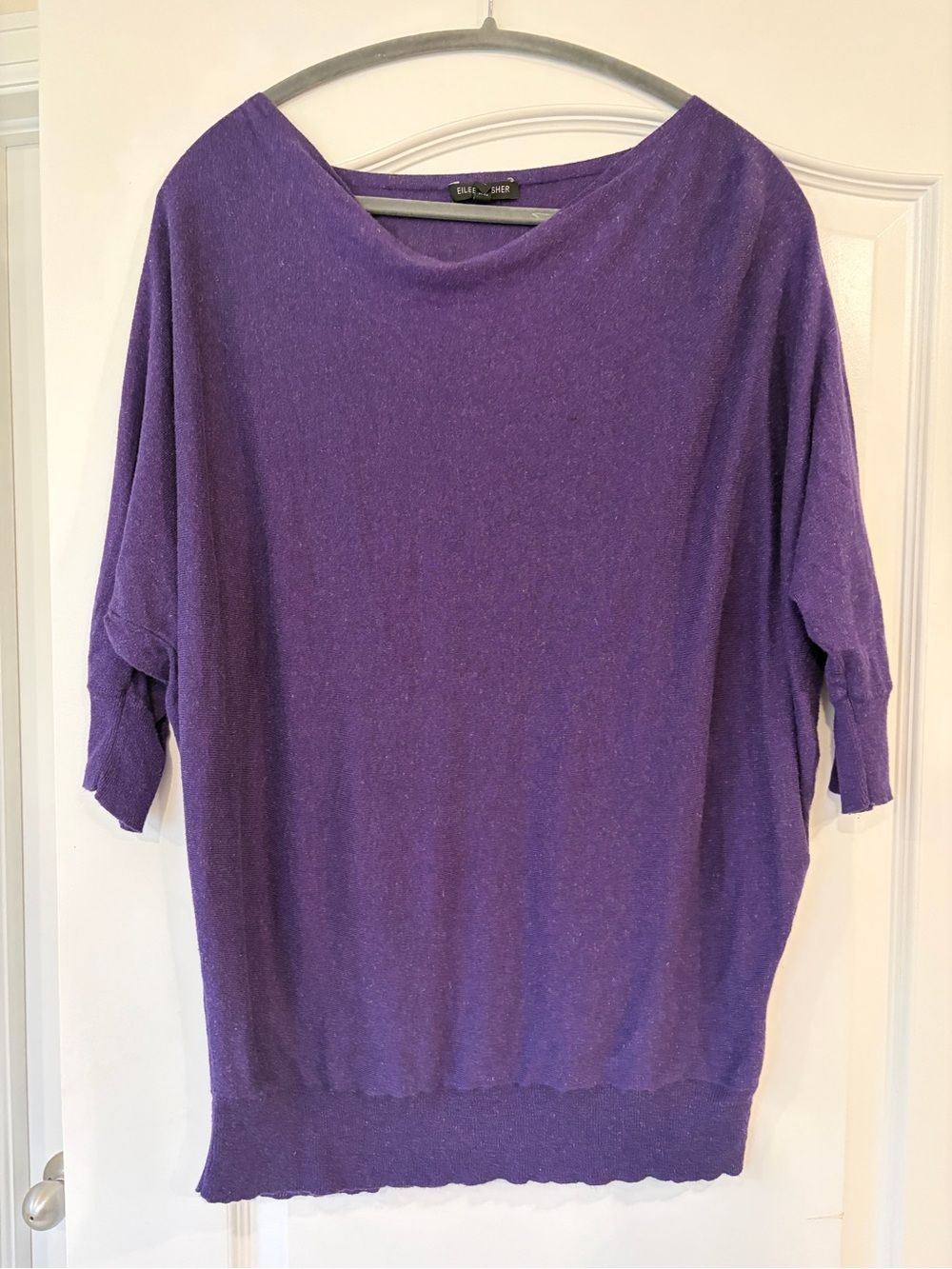 EUC Eileen Fisher Purple Dolman Sleeve Lightweight Sweater Tunic Size M